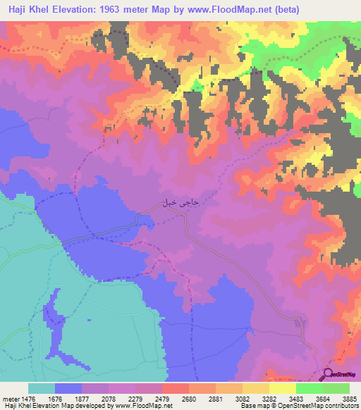 Haji Khel,Afghanistan Elevation Map