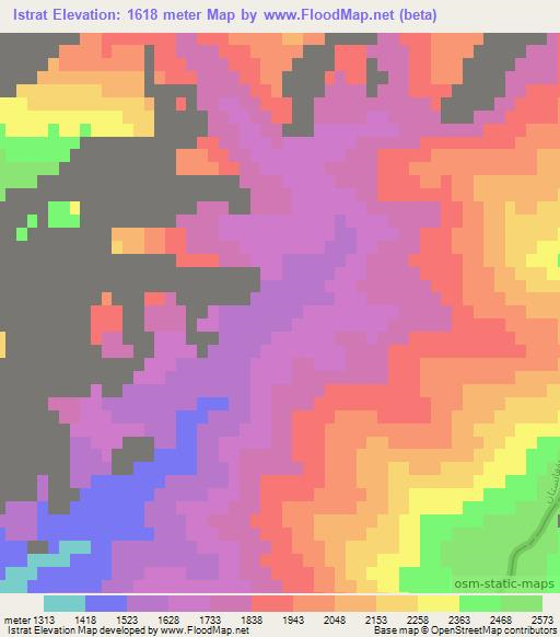 Istrat,Afghanistan Elevation Map