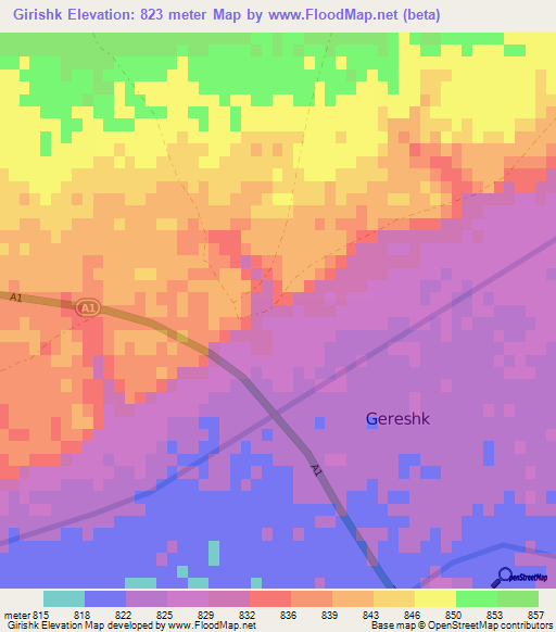Girishk,Afghanistan Elevation Map