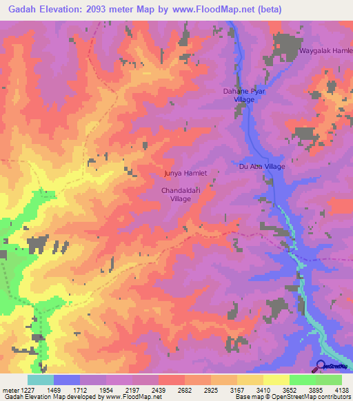 Gadah,Afghanistan Elevation Map
