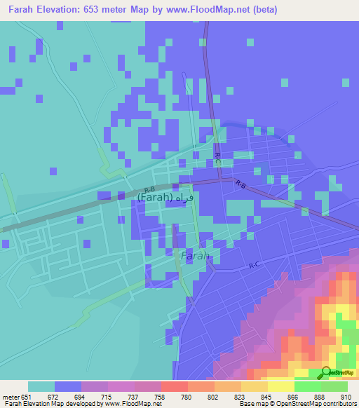 Farah,Afghanistan Elevation Map