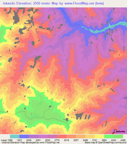 Iskando,Afghanistan Elevation Map