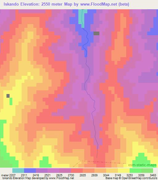 Iskando,Afghanistan Elevation Map