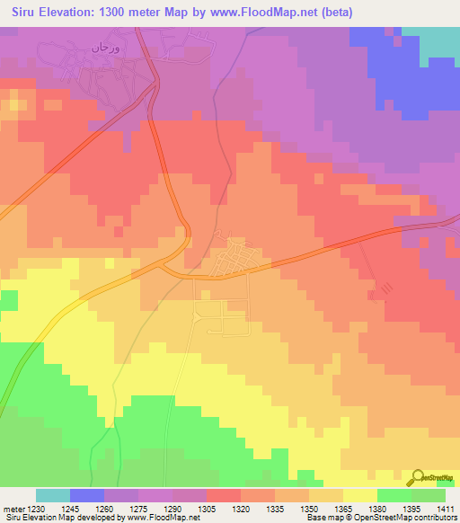 Siru,Iran Elevation Map