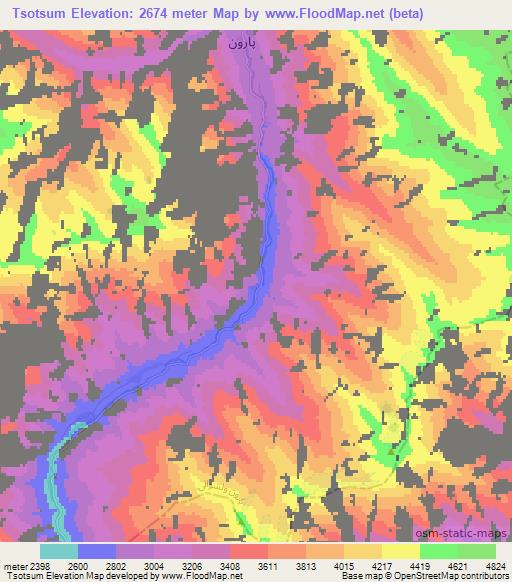 Tsotsum,Afghanistan Elevation Map