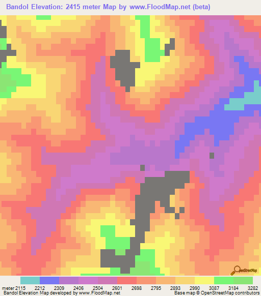 Bandol,Afghanistan Elevation Map