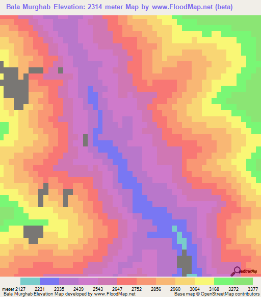 Bala Murghab,Afghanistan Elevation Map