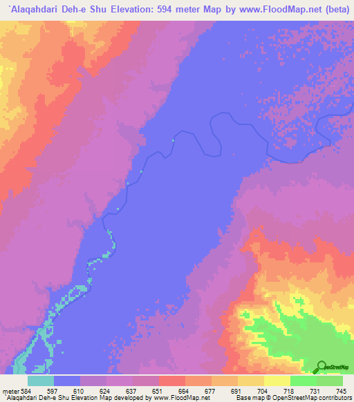 `Alaqahdari Deh-e Shu,Afghanistan Elevation Map