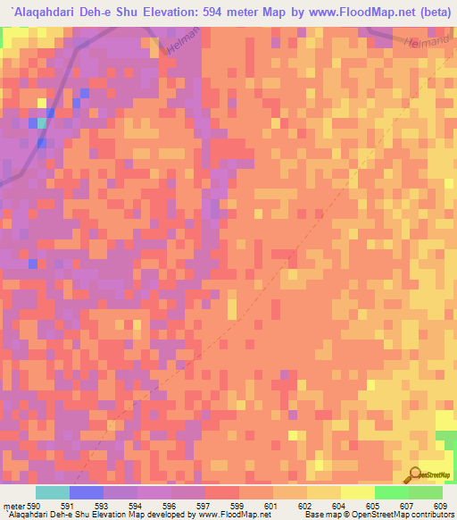 `Alaqahdari Deh-e Shu,Afghanistan Elevation Map