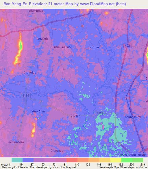 Ban Yang En,Thailand Elevation Map