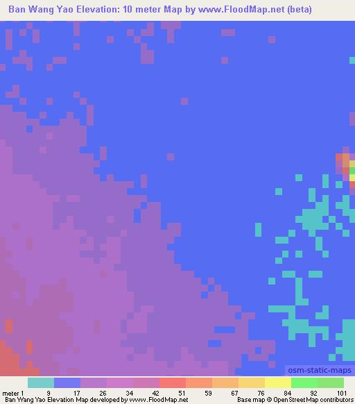 Ban Wang Yao,Thailand Elevation Map