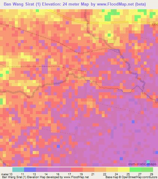 Ban Wang Sirat (1),Thailand Elevation Map