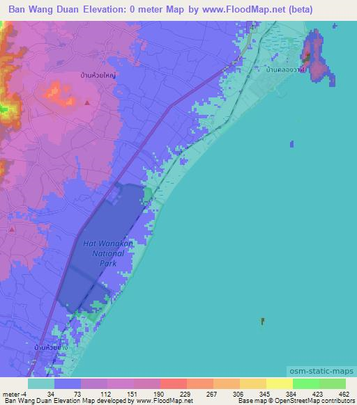 Ban Wang Duan,Thailand Elevation Map