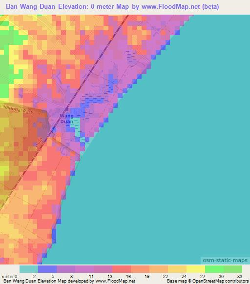 Ban Wang Duan,Thailand Elevation Map