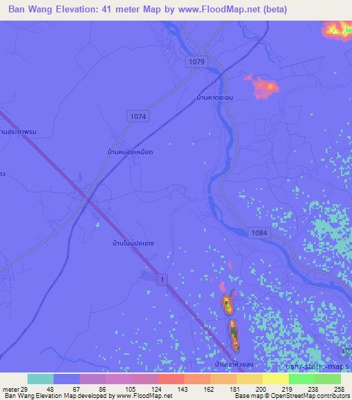 Ban Wang,Thailand Elevation Map