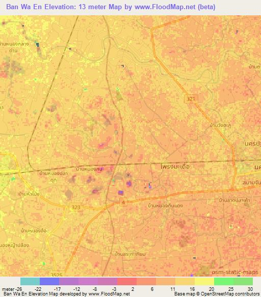 Ban Wa En,Thailand Elevation Map