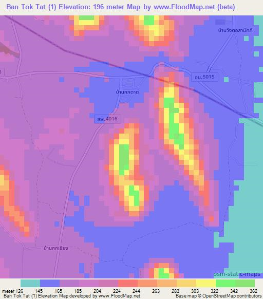 Ban Tok Tat (1),Thailand Elevation Map