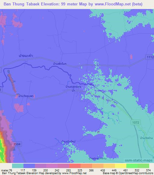 Ban Thung Tabaek,Thailand Elevation Map
