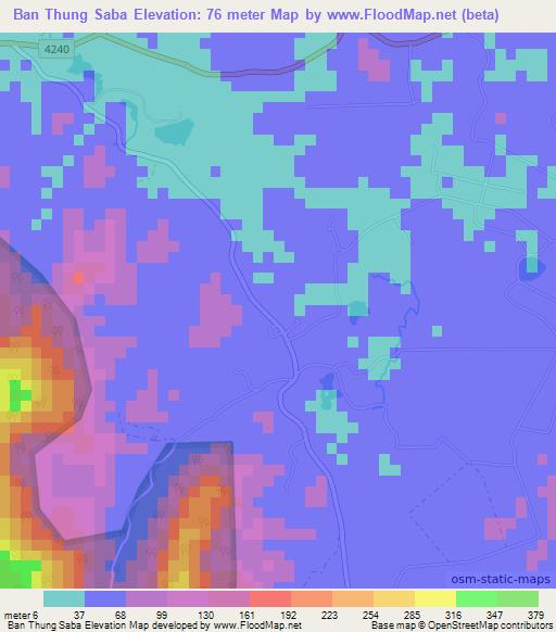 Ban Thung Saba,Thailand Elevation Map
