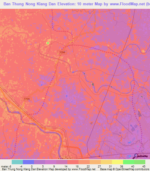 Ban Thung Nong Klang Dan,Thailand Elevation Map