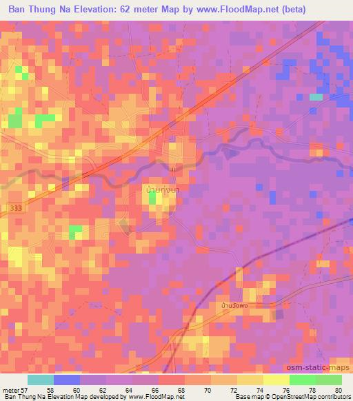 Ban Thung Na,Thailand Elevation Map