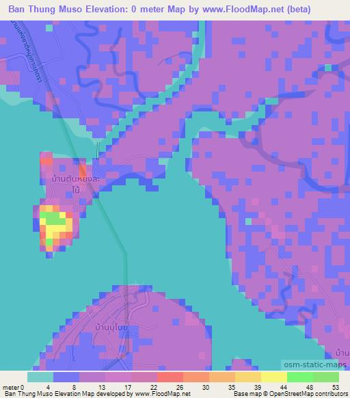 Ban Thung Muso,Thailand Elevation Map