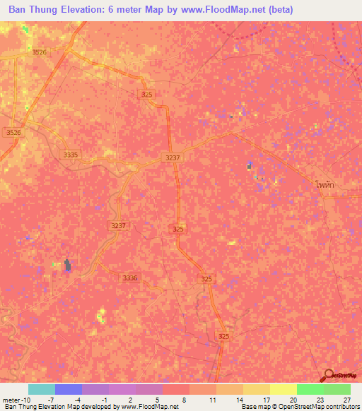 Ban Thung,Thailand Elevation Map