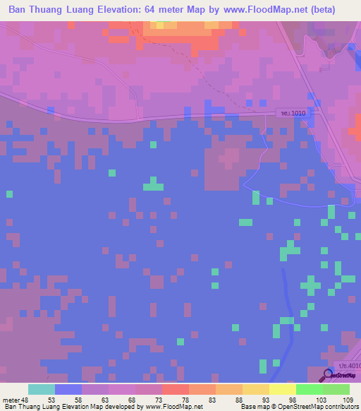 Ban Thuang Luang,Thailand Elevation Map