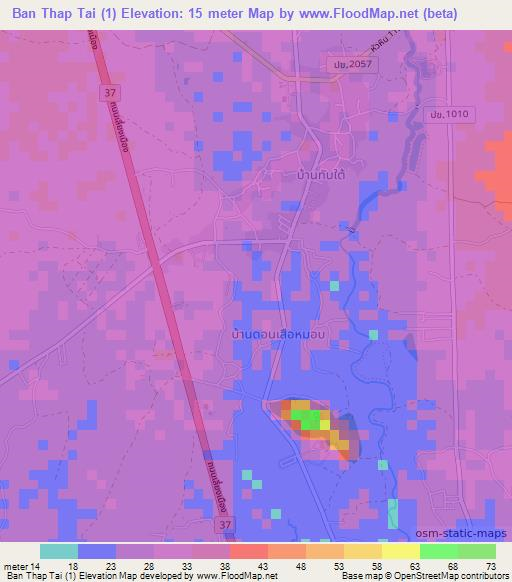 Ban Thap Tai (1),Thailand Elevation Map