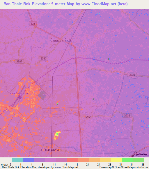 Ban Thale Bok,Thailand Elevation Map