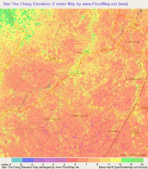 Ban Tha Chang,Thailand Elevation Map