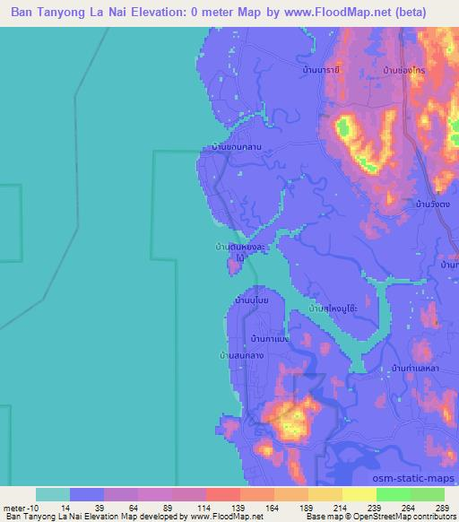 Ban Tanyong La Nai,Thailand Elevation Map