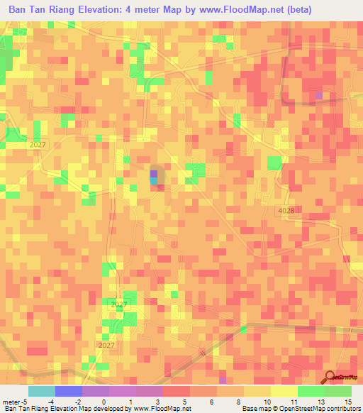 Ban Tan Riang,Thailand Elevation Map
