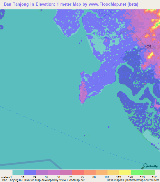 Ban Tanjong In,Thailand Elevation Map