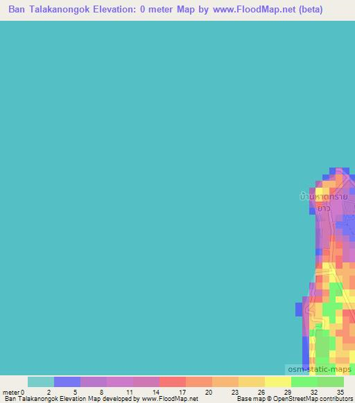 Ban Talakanongok,Thailand Elevation Map