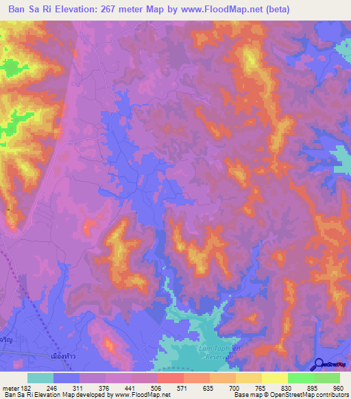 Ban Sa Ri,Thailand Elevation Map