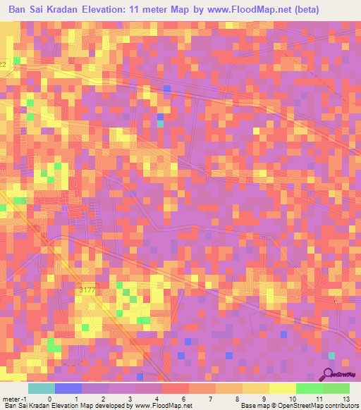 Ban Sai Kradan,Thailand Elevation Map