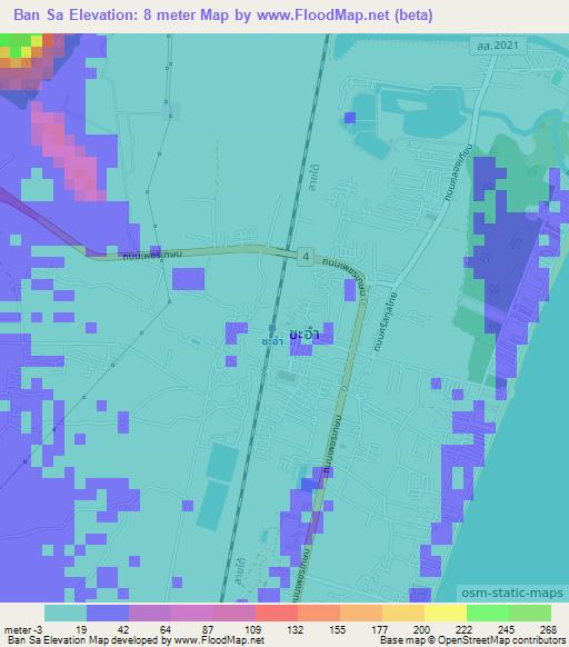 Ban Sa,Thailand Elevation Map