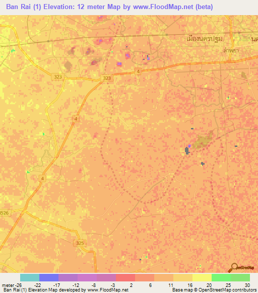 Ban Rai (1),Thailand Elevation Map
