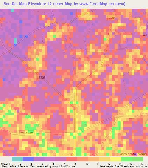 Ban Rai Map,Thailand Elevation Map