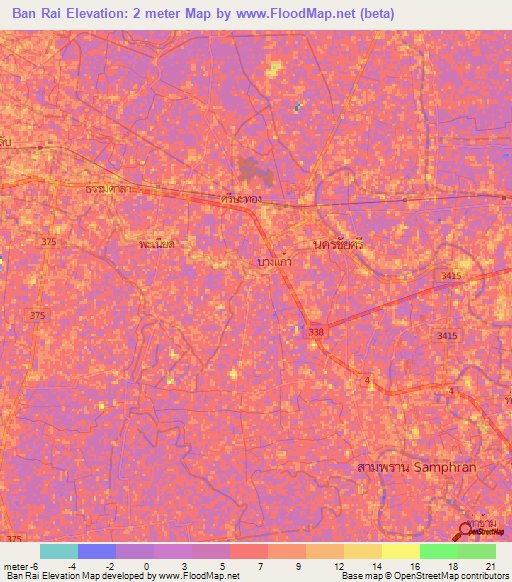 Ban Rai,Thailand Elevation Map