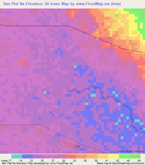 Ban Plai Na,Thailand Elevation Map