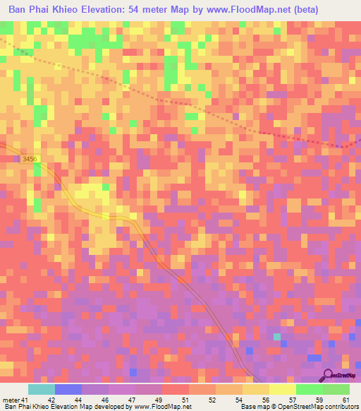 Ban Phai Khieo,Thailand Elevation Map