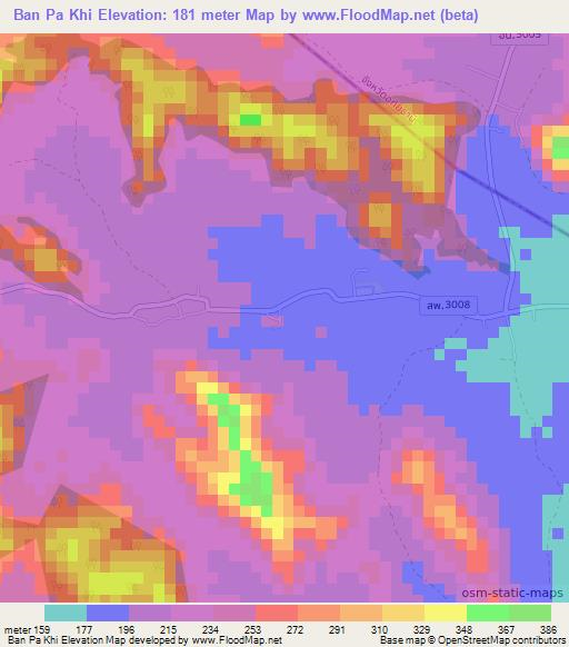 Ban Pa Khi,Thailand Elevation Map