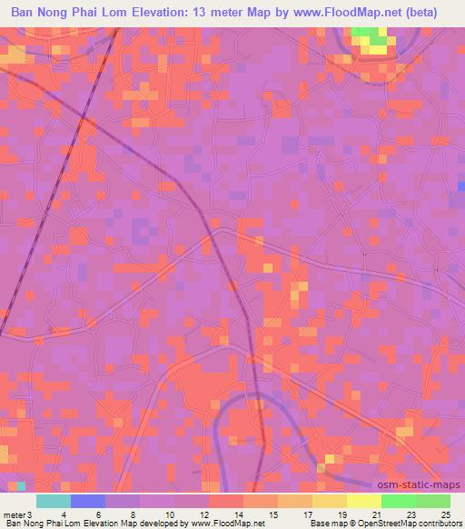 Ban Nong Phai Lom,Thailand Elevation Map