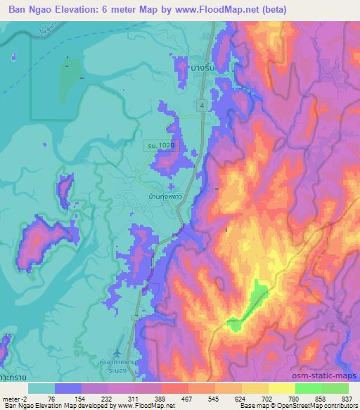 Ban Ngao,Thailand Elevation Map