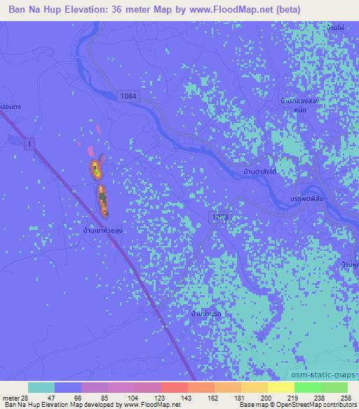 Ban Na Hup,Thailand Elevation Map