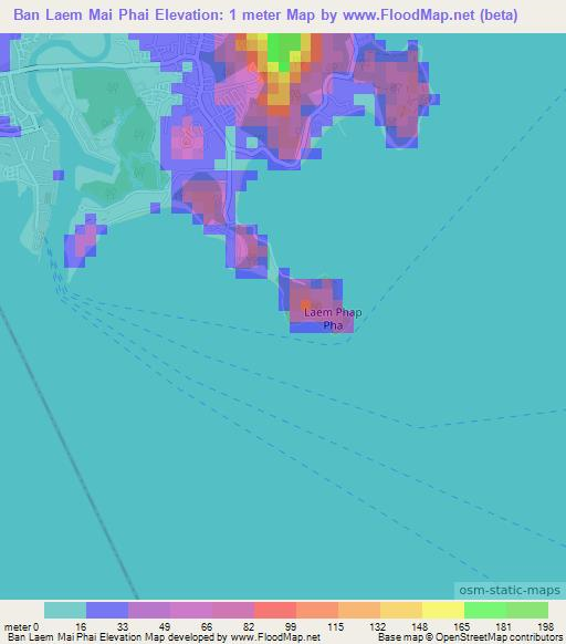 Ban Laem Mai Phai,Thailand Elevation Map