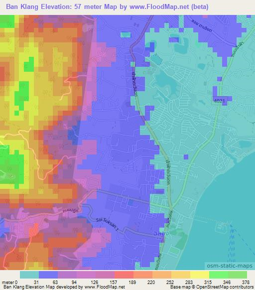 Ban Klang,Thailand Elevation Map