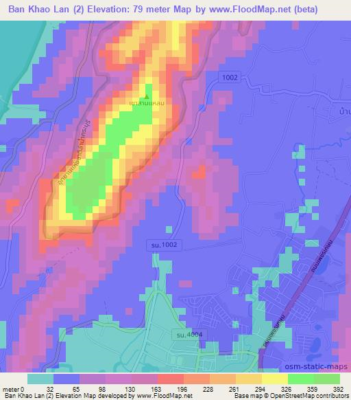 Ban Khao Lan (2),Thailand Elevation Map